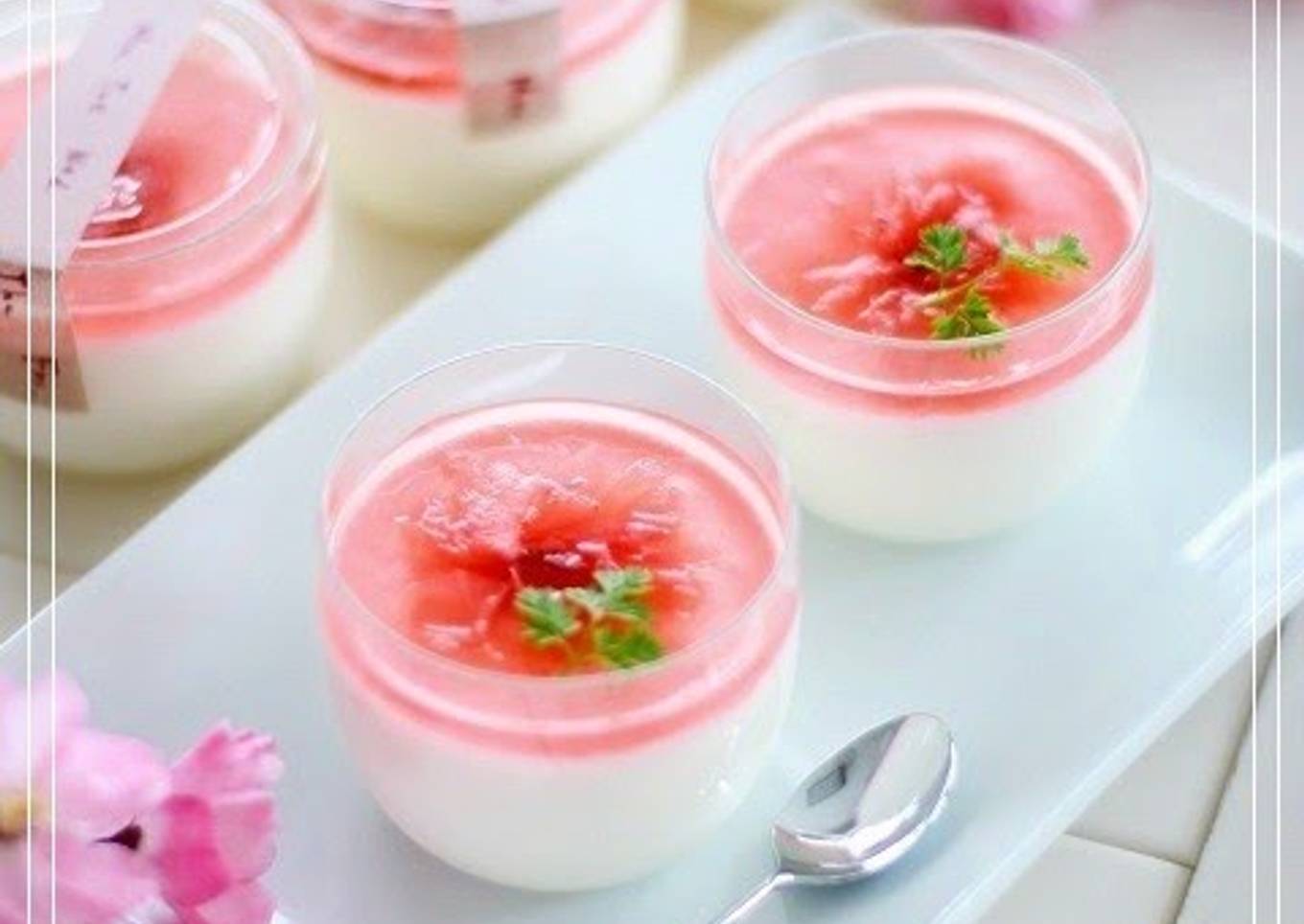 Cherry Blossom Flavor Yogurt Milk Pudding