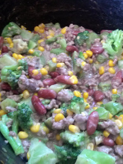 A picture of Creamy mushroom and beef stew.