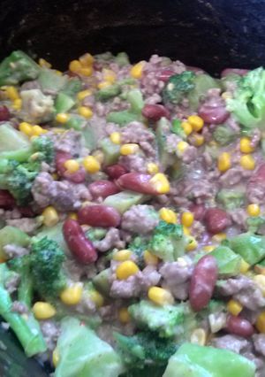 A picture of Creamy mushroom and beef stew.