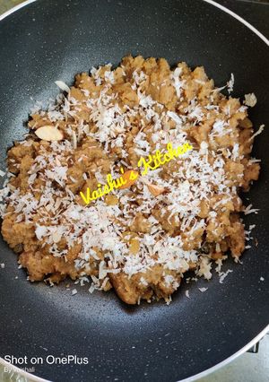 A picture of Prasad(Wheat flour Halva).