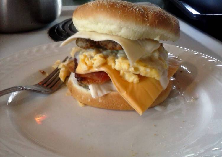 Recipe of Homemade Brad&#39;s big ole breakfast sandwich