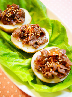 A picture of Potatoes Topped With Beef.