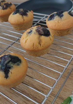 Una foto de Magdalenas de Arándanos sin Gluten y sin Leche
