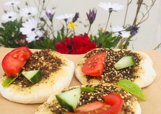 Steps to Make Award-winning Zaatar flatbread (vegan pizza) #summerchallenge1