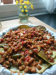 Una foto de Nachos con soja granulada