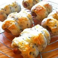 A picture of Crispy Sausage Bread With Black Sesame Seeds.