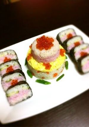 A picture of Cherry Blossom Viewing, Doll Festival Sushi Cake.