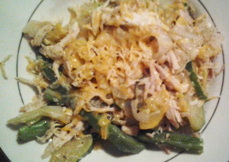 Veggies and chicken with cheese