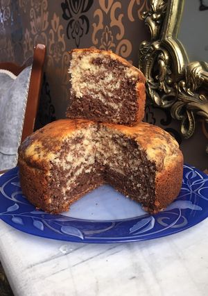 عکسی از دستور کیک دو طعم عصرانه۲🥧