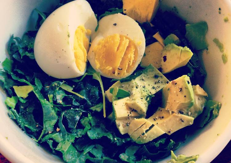 Delicious Kale and Avocado with Coddled Egg