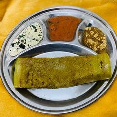 A picture of Green dosa / baby spinach Dosa.