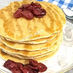 A picture of No Egg Chia Seeds - Cranberry Pancake 🥞.