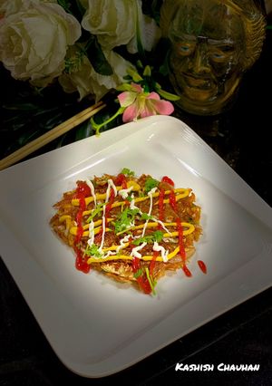 A picture of Spicy Cabbage Pancakes.