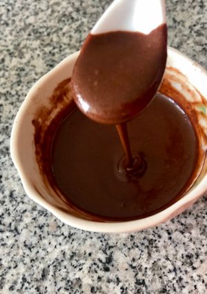 Una foto de Salsa de chocolate fácil y saludable