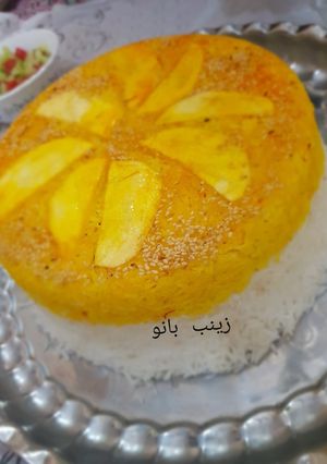 عکسی از دستور ته دیگ سیب زمینی و کنجد...👌
