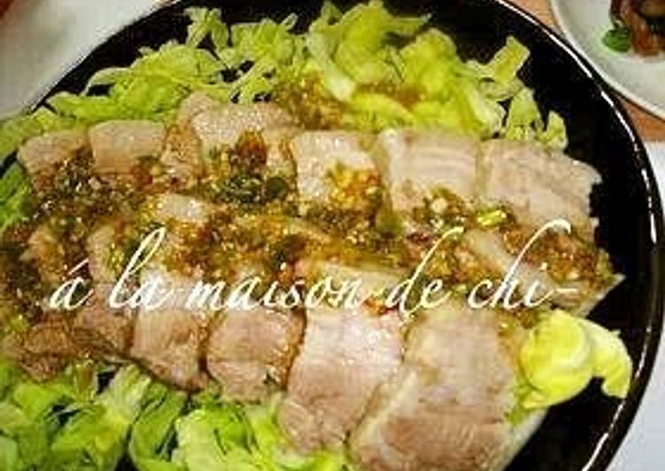 Steps to Prepare Super Quick Homemade So Easy! Boiled Pork With My All-Purpose Spicy Aromatic Sauce