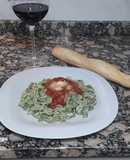 Fideos de espinaca