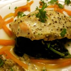 A picture of Baked Salmon with Yogurt.