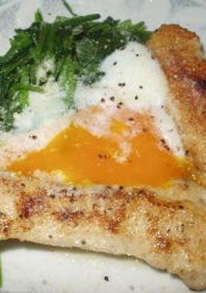 A picture of Chicken and Spinach Saute with Soft-Boiled Eggs.