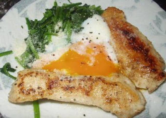 Chicken and Spinach Saute with Soft-Boiled Eggs