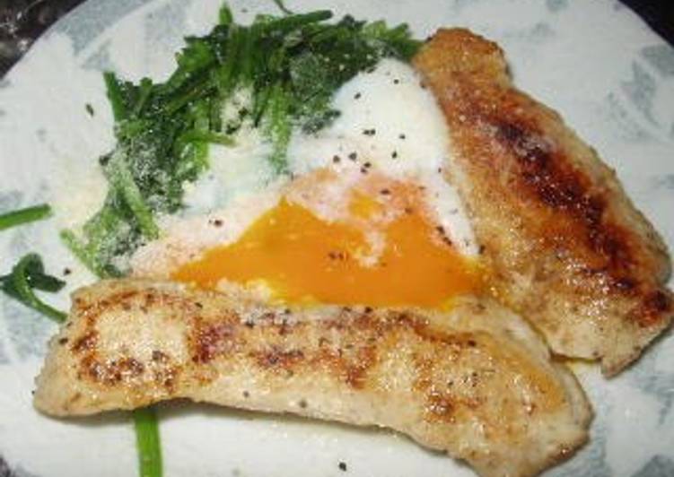 Recipe of Any-night-of-the-week Chicken and Spinach Saute with Soft-Boiled Eggs