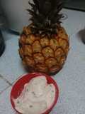 Helado de piña con pizcas de chocolate