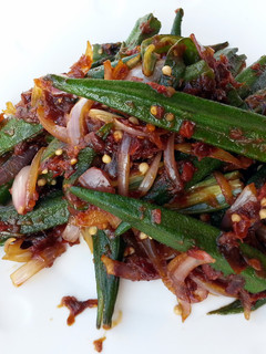 A picture of Spicy Okra /Sambal Okra.