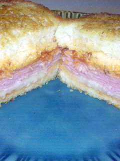 A picture of Italian style texas toast sandwich.