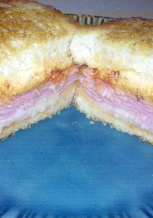 A picture of Italian style texas toast sandwich.