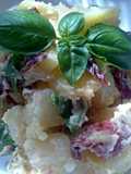 Sig's potato salad with sun-dried tomato, chorizo and pistachio nuts,