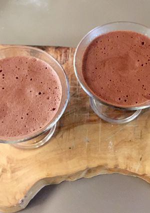 Une photo de Mousse au chocolat à l'aquafaba (au jus de pois chiches)