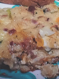 A picture of Breakfast casserole (with stuffing).