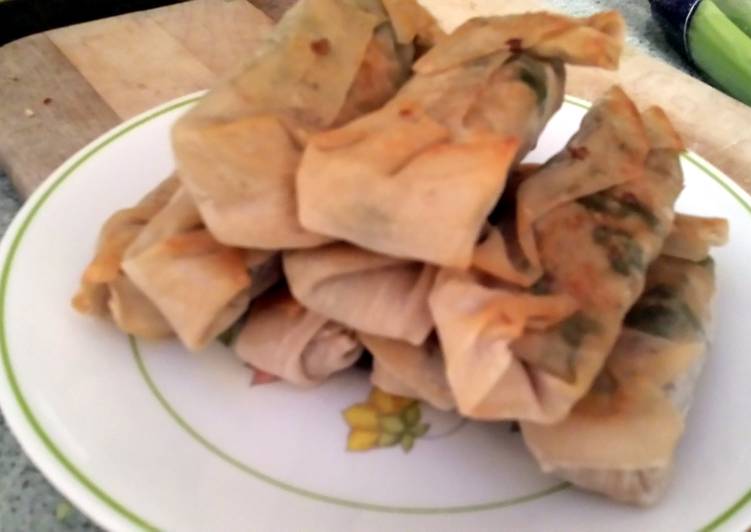 Recipe of Quick Baked tuna eggrolls