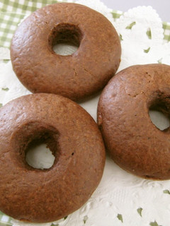 A picture of Simple Baked Doughnuts Made with Pancake Mix, Tofu & Chocolate Bar.