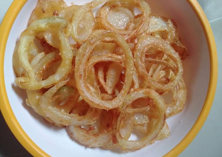 Cara Gampang Membuat Onion ring (bawang bombai goreng) yang Bikin Ngiler