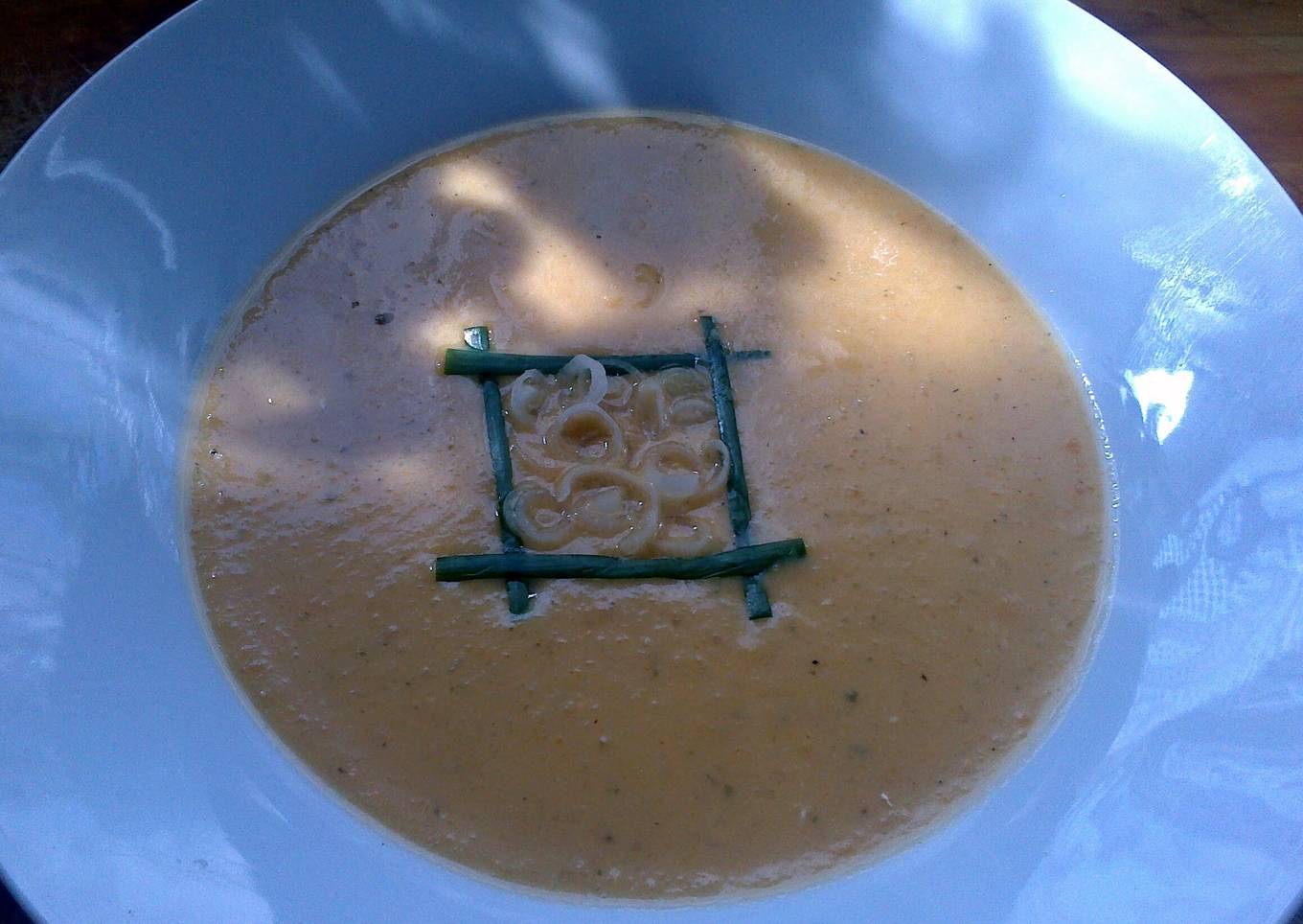 Sig's Kumara, Potato and roasted Garlic soup.