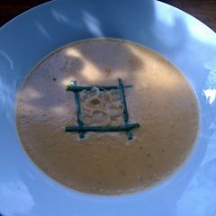 Sig's Kumara, Potato and roasted Garlic soup. A picture of Sig's Kumara, Potato and roasted Garlic soup..