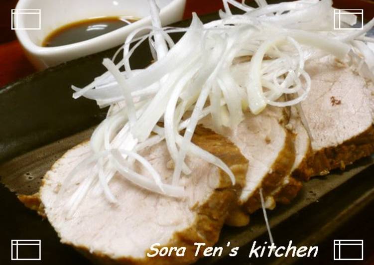 Easiest Way to Prepare Homemade Just Simmer for 10 Minutes! Black Tea Simmered Pork with Yuzu Sauce