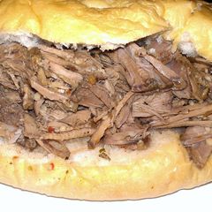A picture of boys' Italian beef sandwiches (slow cooker).