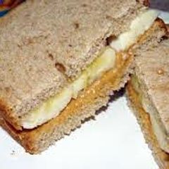 A picture of Banana peanut butter sandwich.