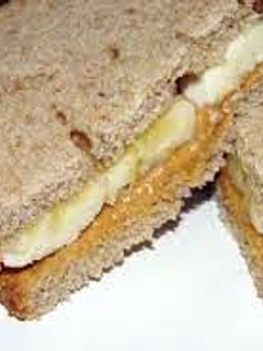 A picture of Banana peanut butter sandwich.