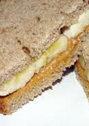A picture of Banana peanut butter sandwich.