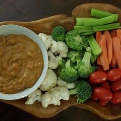 A picture of Peanut Dip with Crudités.