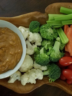 A picture of Peanut Dip with Crudités.
