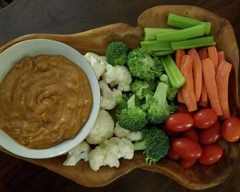 Easy Cooking Recipe Peanut Dip with Crudits Delicious Simple