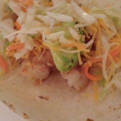 A picture of Tangy Shrimp and Slaw Tacos.
