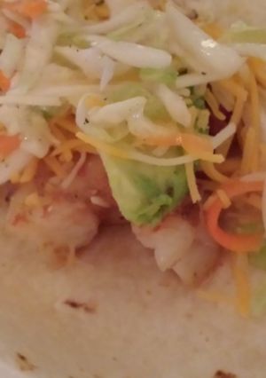 A picture of Tangy Shrimp and Slaw Tacos.