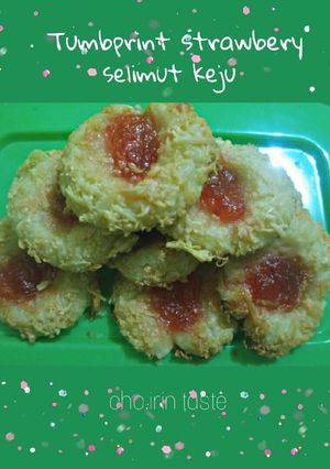 Foto resep Tumbprint strawbery selimut keju (no oven + no mixer)
