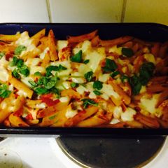 A picture of Andry’s Chicken Parmesan Baked Penne.