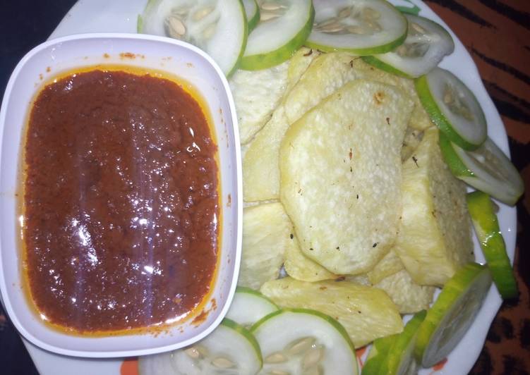 Steps to Make Perfect Fried yam with stew